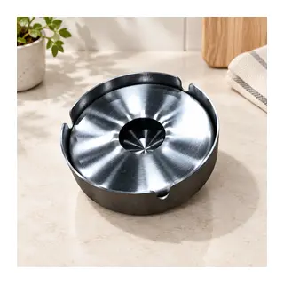 Tekli Büyük Üstü Kapalı Metal Küllük