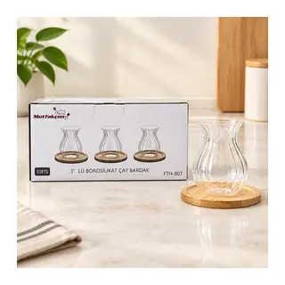 Bambu Tabaklı Çay Bardağı