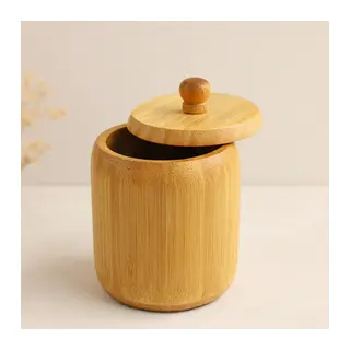 Ahşap Bambu Kapaklı Şekerlik 9 cm