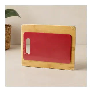 Bambu ve Plastik Kesme Tahtası 2'li Set (22x28 & 15x25 cm)