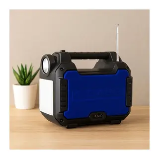 Güneş Enerjili El Feneri Radyo MP3 Bluetooth USB/TF Powerbank
