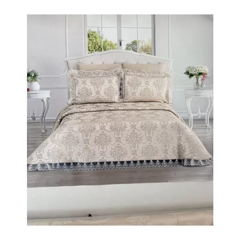 Şönil 3 Parça Çift Kişilik 255x265 cm Lüx Yatak Örtüsü Seti Çeyizlik Yatak Takımı