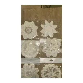 6 lı Dantel Kahve Sunumluğu 15x15 cm Asorti Desenli Şık Bardak Altlığı