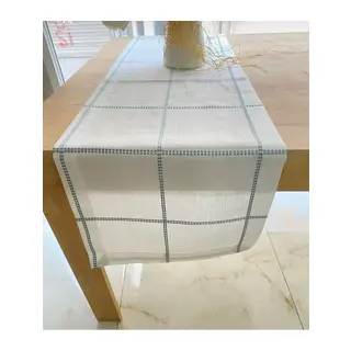 Masa Üzerine Runner, Masa Örtüsü Runneri Tek Runner Belena 30/130 cm Mavi Çizgili
