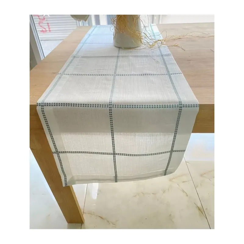 Masa Üzerine Runner, Masa Örtüsü Runneri Tek Runner Belena 30/130 cm Mavi Çizgili