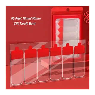 60 Parça Kolay Açılır Güçlü Çift Taraflı Bant 18mm*50mm