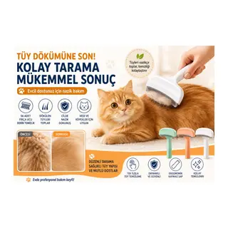 Metal Uçlu Evcil Hayvan Tüy Toplama Tarağı