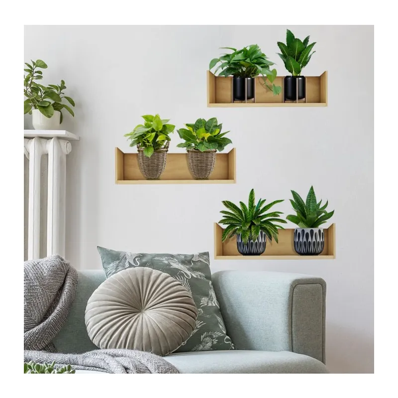 Raflı Bitki Tasarımlı Yapışkanlı Sticker 20*30 cm 3lü Set MC-663