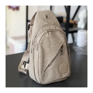 Su Geçirmez Kumaş Çapraz Göğüs Çantası 3 Gözlü Siyah Unisex Günlük Kullanım 15x26 cm