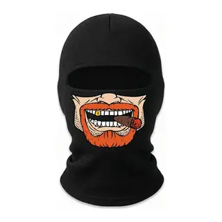 Unisex Sakallı Puro Baskılı Balaklava 1 Adet Tek Beden Viskoz Kask İçi Outdoor Maske