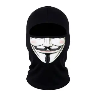 Unisex Anonymous Baskılı Balaklava 1 Adet Tek Beden Viskoz Kask İçi Motosiklet Maskesi