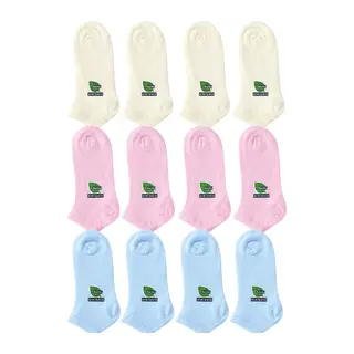 Kadın Bambu Dikişsiz Patik Çorap 12'li Paket - Yumuşak, Nefes Alan, Nem Emici Kısa Konç Günlük Çorap - Krem, Mavi, Pembe