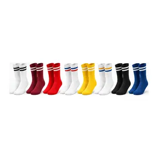 Unisex Renkli Çorap Çizgili 8'li Set Uzun Soket Günlük Spor Kolej Stil Rahat Şık Kadın Erkek Çorabı