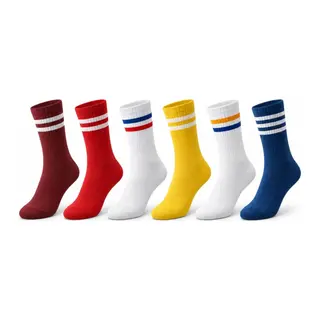 Unisex Renkli Çorap Çizgili 6'lı Set Uzun Soket Günlük Spor Kolej Stil Rahat Şık Kadın Erkek Çorabı