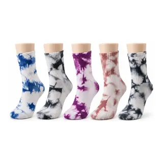 Unisex Batik Desenli Çorap 5'li Set Pamuklu Renkli Uzun Soket Dikişsiz Nefes Alan Günlük Spor Çorabı