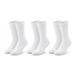 Unisex Beyaz Soket Çorap 3'lü Set %80 Pamuk Dikişsiz Burun Takviyeli Esnek Günlük Spor Çorabı Konfor
