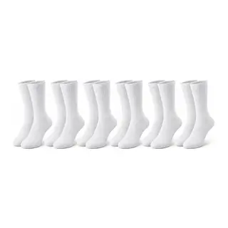 Unisex Beyaz Soket Çorap 6'lı Set %80 Pamuk Dikişsiz Burun Takviyeli Esnek Günlük Spor Çorabı Konfor