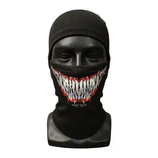 Unisex Tam Yüz Balaklava Diş Desenli Kışlık Maske Nefes Alan Esnek Kask Altı Boyunluk Yumuşak Viskoz