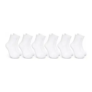 Çocuk Beyaz Çorap 6'lı Set İnce Dikişli Yumuşak Nefes Alabilen Okul Günlük Rahat Çorap 5-11 Yaş Seti