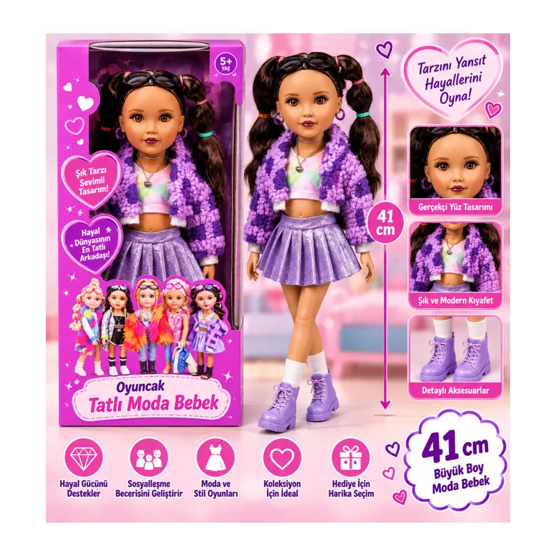 Oyuncak Tatlı Moda Bebek 41 cm