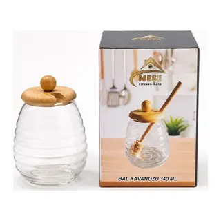 Meşe Bal Kavanozu Kaşıklı 340 ml
