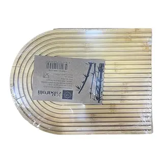 Bambu Oval Çizgili Sunumluk