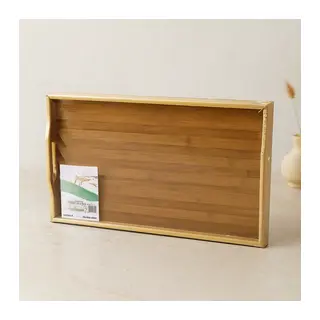 Bambu Dikdörtgen Sunum Tepsisi 50x30 cm Ayaklı