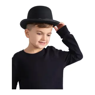 Charlie Chaplin Stil Çocuk Şapkası? Siyah Melon Parti Şapkası
