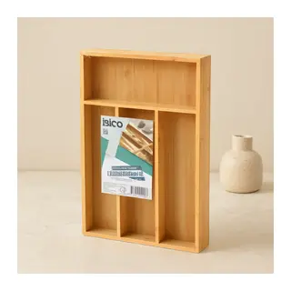 Bambu Çekmece Kaşıklık 22.4x33 cm - 4 Bölmeli Çok Amaçlı Organizer
