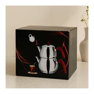 Paslanmaz Çelik Çaydanlık Seti (1L + 2L) Küre Model