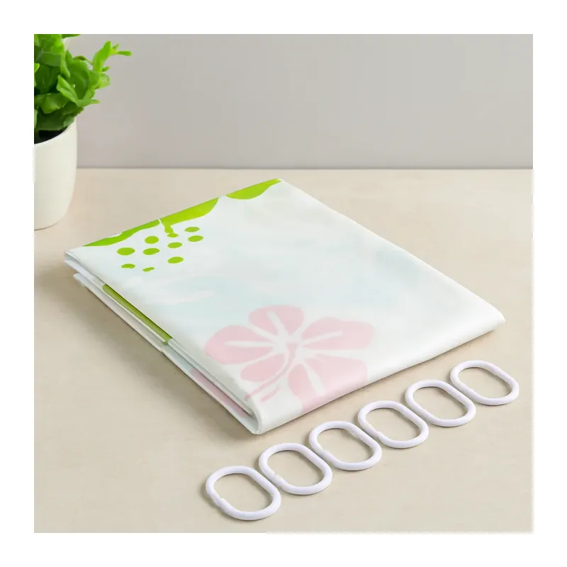 PVC Banyo Duş Perdesi 90x180 cm - 2'li, 12 Halka