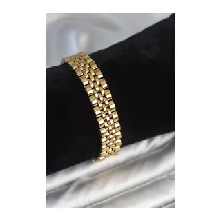 316L Çelik 12 mm Kalınlıkta Gold Renkli Erkek Bileklik