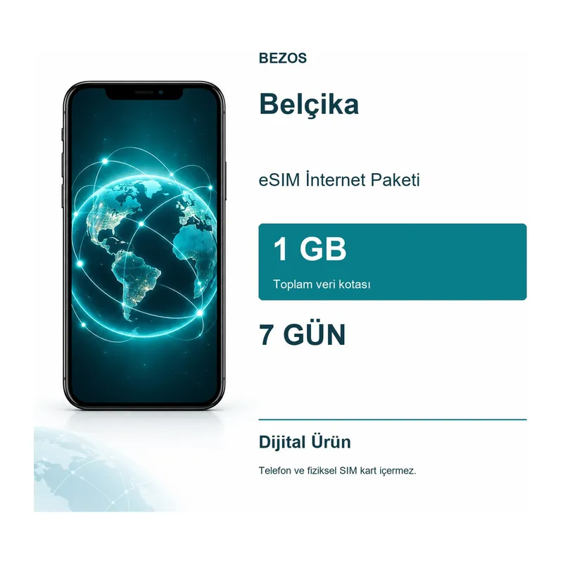 Belçika eSIM İnternet Paketi 1 GB 7 Gün