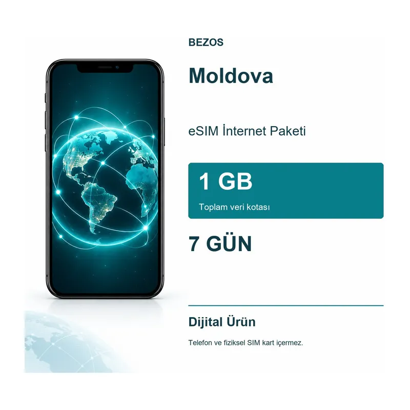 Moldova eSIM İnternet Paketi 1 GB 7 Gün