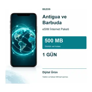 Antigua ve Barbuda eSIM İnternet Paketi Günlük 500 MB 1 Gün