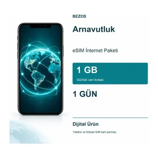 Arnavutluk eSIM İnternet Paketi Günlük 1 GB 1 Gün