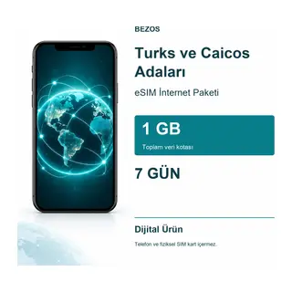 Turks ve Caicos Adaları eSIM İnternet Paketi 1 GB 7 Gün