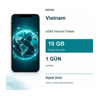 Vietnam eSIM İnternet Paketi Günlük 10 GB 1 Gün - nonhkip