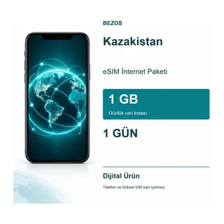 Kazakistan eSIM İnternet Paketi Günlük 1 GB 1 Gün