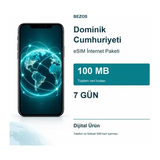 Dominik Cumhuriyeti eSIM İnternet Paketi 100 MB 7 Gün