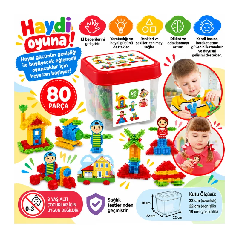 03316 Kaktüs Blokları 80 Parça