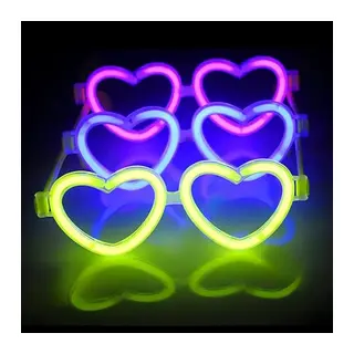 Glow Kalpli Fosforlu Gözlük 6?lı Renkli Set? Neon Parti