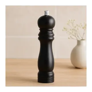 Siyah Ahşap Tuz ve Baharat Öğütücü - Büyük (Ø4.5 cm x 19.5 cm)