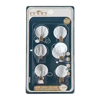 Yuvarlak 6'li Metal Yapışkanlı Askı