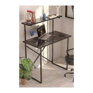 Raflı Çalışma Masası Siyah