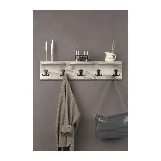5'li Duvar Askılığı Efes Beyaz 80 cm