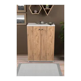 Kapaklı Ayakkabılık Çam Beyaz 86 cm