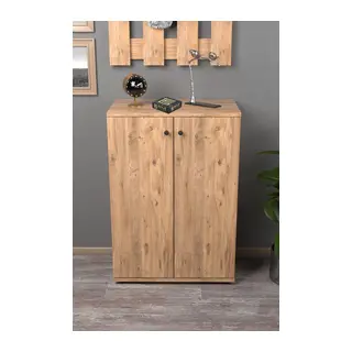 Kapaklı Ayakkabılık Ceviz Beyaz 86 cm