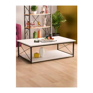 Double Orta Sehpa Beyaz 90x50 cm