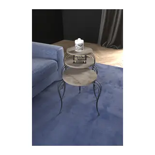 Lükens Zigon Sehpa Gordion Gri 3'lü